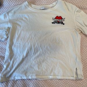 Sandro white tshirt with Love Never Dies patch